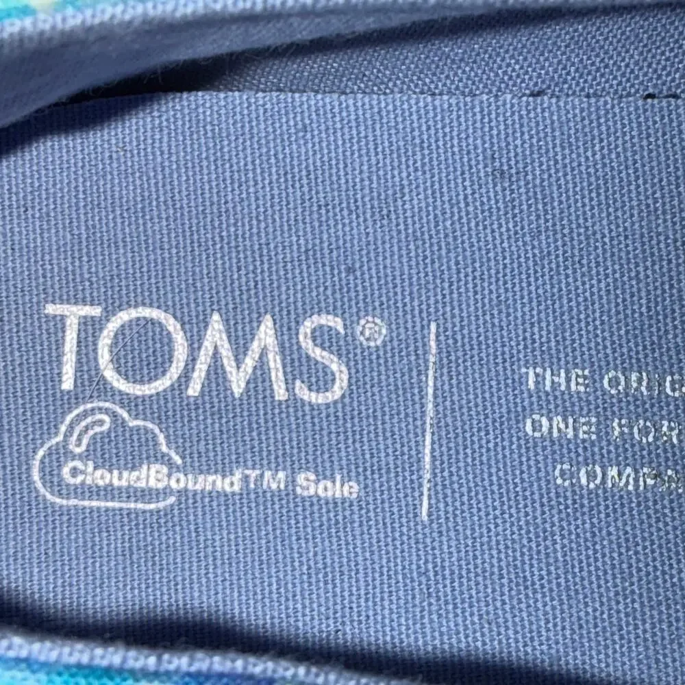 Toms Alpergata Cloudbound Flats Women's Size 8.5 Blue Sea Turtle Print Shoes